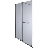 Nouvel Arrivage PAROI DORE PORTE COULISSANTE VERRE TREMPE NET-ARGENT L90 H200