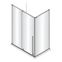 Prix Cassé PORTE COULISSANTE DURANCE VGNET- CHROME 140 DROITE HAUTEUR 200