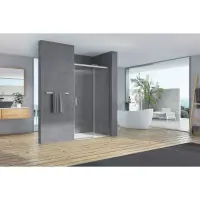 Réduction PORTE COULISSANTE 2 PARTIES MARILOU 8/6 MM VT-CHROME L.160