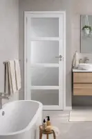 Offre Du Jour Bloc Porte Tana Vitrée Blanc H204 x L83 cm Côte Tableau P.Droite,Poignee Pomerol