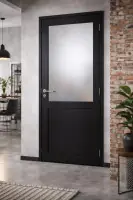 Bloc Porte Athena Noir H204 x L83 cm Côte Tableau P.Gauche,Poignee Pomerol Nouvel Arrivage