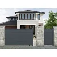 Offre Du Jour PORTAIL COULISSANT FERRARE ALU GRIS 192×375 GARDENGATE