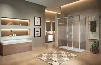 Authentique Paroi de douche Lunes 2.0 2A 170 extensible 170 – 176 cm verre trempé transparent blanc LUN2A170-1A NOVELLINI