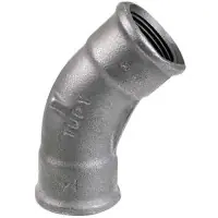 Satisfait Ou Remboursé Courbe 45° fonte malléable noir 41 femelle-femelle 12x17 41N12 SFERACO