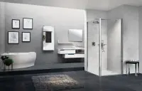 Prix Cassé Porte de douche pivotante Young 1B 77 extensibilité 77-81 cm verre trempé transparent profilés noir Y21B77-1H NOVELLINI