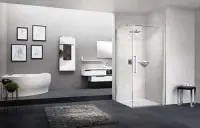 Certifié Portes de douche battante Young G 87 extensibilité 87-89 cm verre trempé transparent profilés silver Réf Y2G87-1B