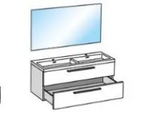 Meuble sous-vasque Fokus 2 Bois Clair 2 Tiroirs largeur 120cm Must-Have