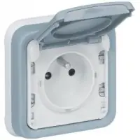 Populaire Plexo 2P+T Encastré Gris 69986 SONEPAR