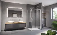 Achetez Aujourd'hui Paroi de douche MELINA SPACE fixe verre clair traité anticalcaire 90 x h.200 cm profilé argent poli réf 1403040875