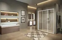 Paroi de douche Lunes 2.0 3P 120 extensible 120-126 cm verre trempé transparent silver Réf.LUN3P120-1B Commande En Gros
