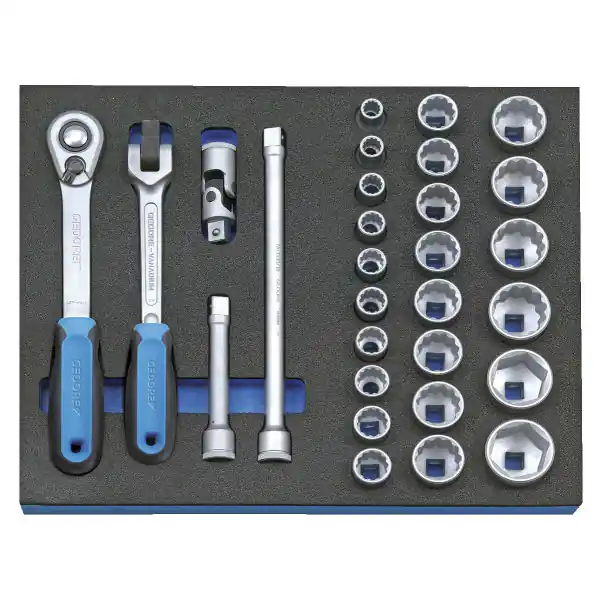 Assortiment de clés à douille 1/2″ dans le module CT 29 pcs Commander Vite
