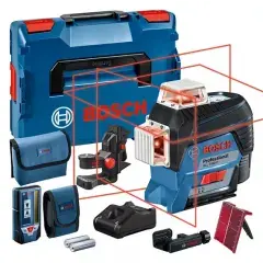 Commander Vite Laser à lignes 12 V GLL3-80C rouge support BM1 + cellule LR7 + 1 batterie 2 Ah + chargeur en coffret L-BOXX BOSCH 0601063R05