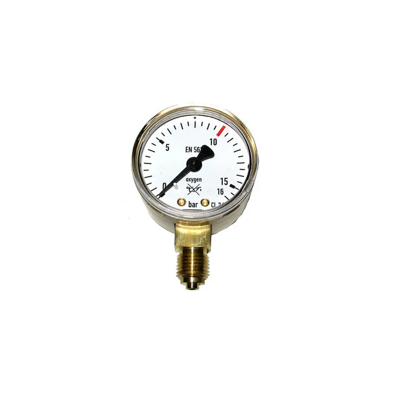 Acheter Direct Manomètre oxygène Ø 50 mm pied vertical 1/4‘ 0 à 16 bar