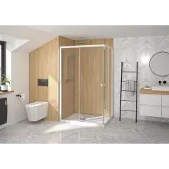 Paroi de douche SUPRA III A 70 cm accès d‘angle coulissant gauche fixe droite KINEDO PA1580BTND Satisfait Ou Remboursé