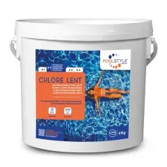 Chlore lent en galet 4 kg POOLSTYLE PSL-500-0002 Jusqu&rsquo;à Épuisement Des Stocks