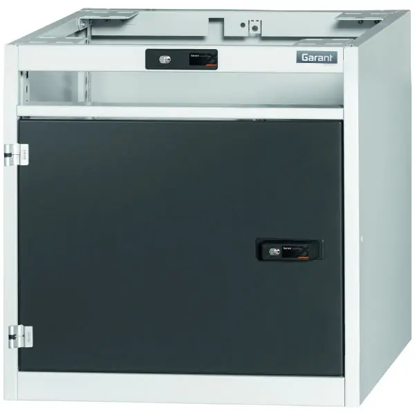 Remise Bâti 24G avec porte à charnière à gauche, pour garnissage libre avec des tiroirs, 20×20G, Hauteur / Hauteur de porte 600/425mm