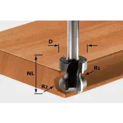 Fraise pour poignée moulurée HW S8 D22/16/R2,5+6 FESTOOL 491140 Authentique