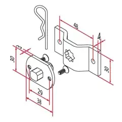 Kit support carré 10 mm barre Oméga avec trous traversant pour diamètre 35 mm CHERUBINI A3506_0551 Prix Bas