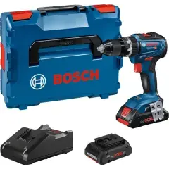 Certifié Perceuse-visseuse à percussion 18 V GSB 18V-55 Professional + 2 batteries ProCORE18V 4 Ah + chargeur rapide + coffret L-BOXX BOSCH 06019H5304