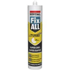 Mastic colle Fix All Turbo blanc cartouche 290 ml SOUDAL 121923 Quantité Limitée