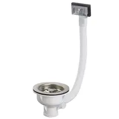 Paiement Sécurisé Bonde à panier avec grille inox pour évier épais D90 avec trop plein VALENTIN 00 408500 000 00