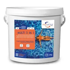 Prix Réduit Chlore multifonctions 5 en 1 en galet 250 g / 4 kg POOLSTYLE PSL-500-0003