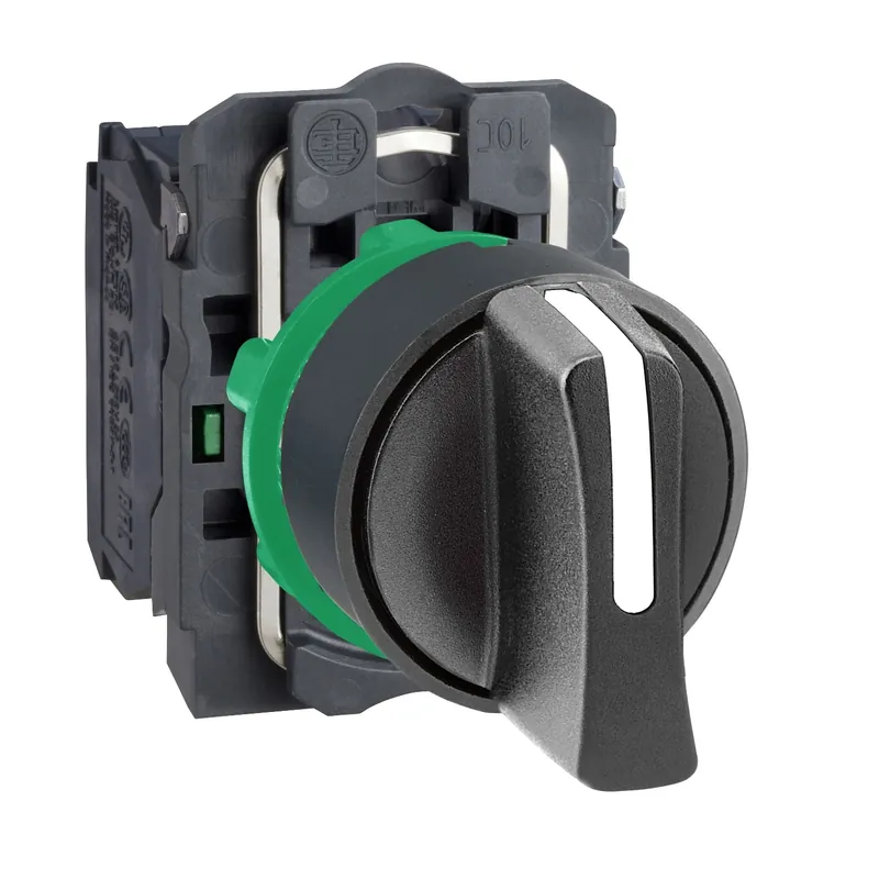 Offre Spéciale Harmony bouton tournant noir Ø22 - àmanette - 3 positions - 2F - XB5AD33
