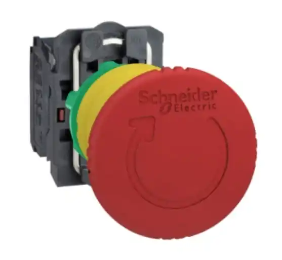 Bouton d‘arrêt d‘urgence Harmony rouge Ø22 tête Ø 40 tourner pour déverrouiller 1O+1F - Schneider XB5AS8445 Dernier Modèle