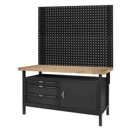 Seulement Aujourd&rsquo;hui Lot d‘un établi d‘atelier L.1m 50 et de panneaux perforés