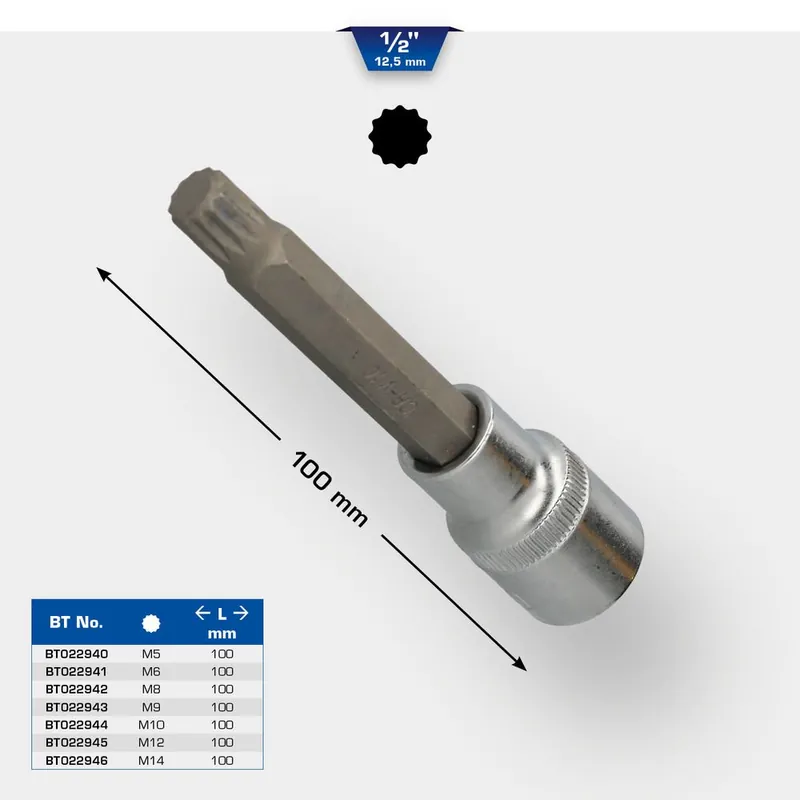 Douilles tournevis 1/2‘‘ XZN, L.100 mm Soldes