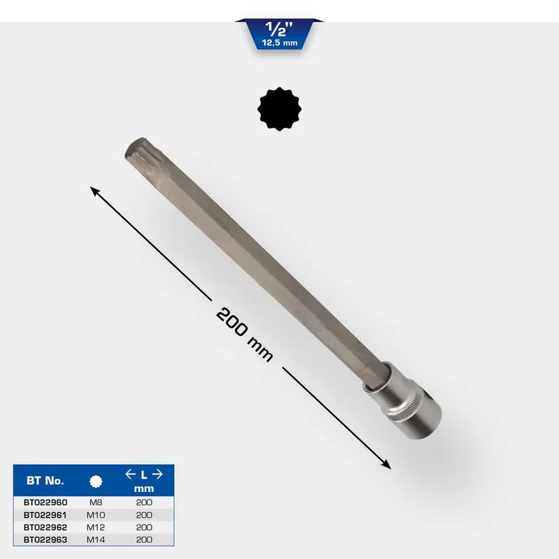 Douilles tournevis 1/2‘‘ XZN, L.200 mm Prix Choc