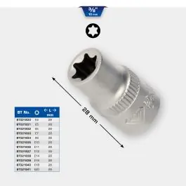 Douille TORX® 3/8‘‘, E4 Populaire