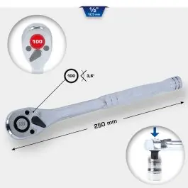 Acheter En Ligne Cliquet réversible 1/2&Prime; avec poignée métallique, 100 dents