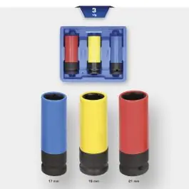 Jeu de douilles à chocs 1/2‘‘ pour jantes aluminium, 17 / 19 / 21 mm, 3 pcs Petit Prix