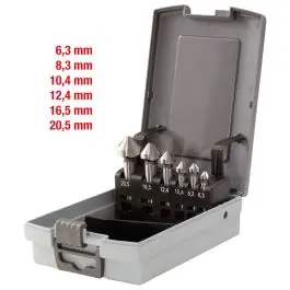 Remise Coffret de forets aléseurs HSS Co 90°, 6 pcs, en box PVC
