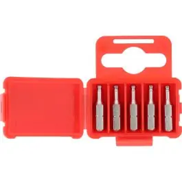 Embouts de vissage 1/4‘‘ 6 pans à tête sphérique, 25mm, 1/8‘‘ , pack de 5 Dernière Chance