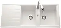 Évier NATURE OCEANA blanc 2 cuves 1 égouttoir Commande En Gros