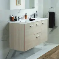 Meuble 2 portes 2 tiroirs 120cm Woodstock bois clair - ALTERNA Offre Du Jour