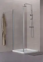 Paroi de douche Concerto retour fixe L 70 x H 195 cm profilé argent brillant verre transparent - ALTERNA Dernière Chance