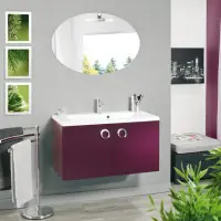 Soldes Meuble sous-vasque SEDUCTA 60 cm, 2 portes, aubergine