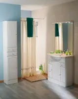 Meuble sous-vasque TOLEDE 2 80cm 3 portes 2 tiroirs blanc Populaire